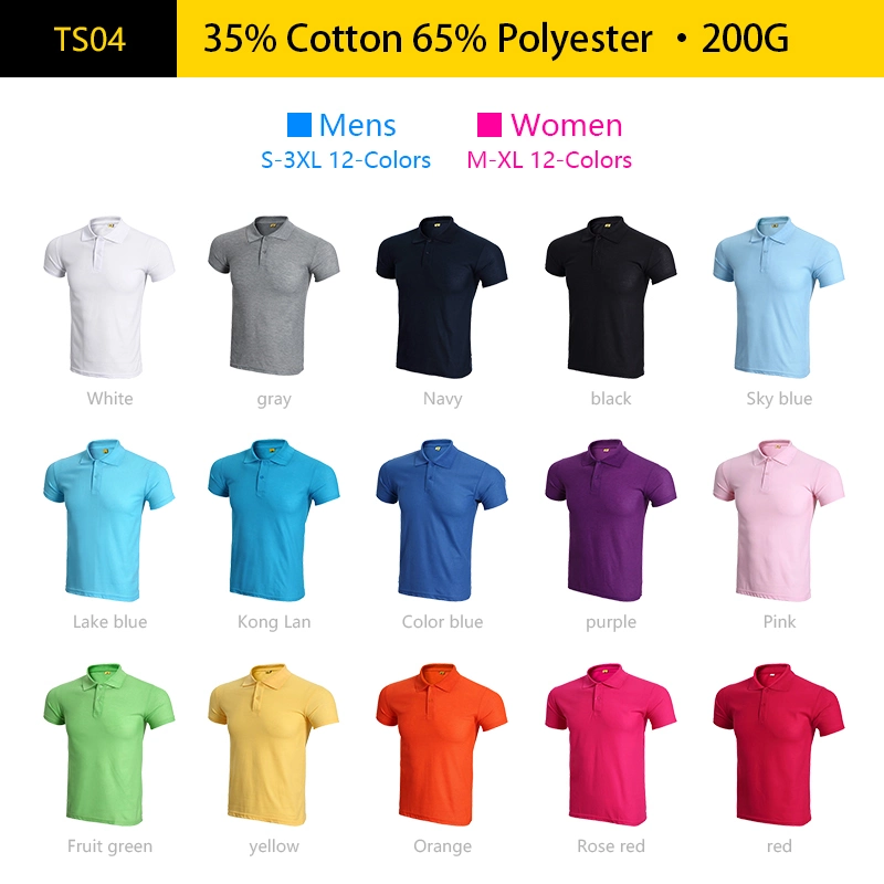 High Quality Work Uniform Business Polo Embroidered Cotton Polyester Mens OEM Golf Polo Shirt with Custom Logo