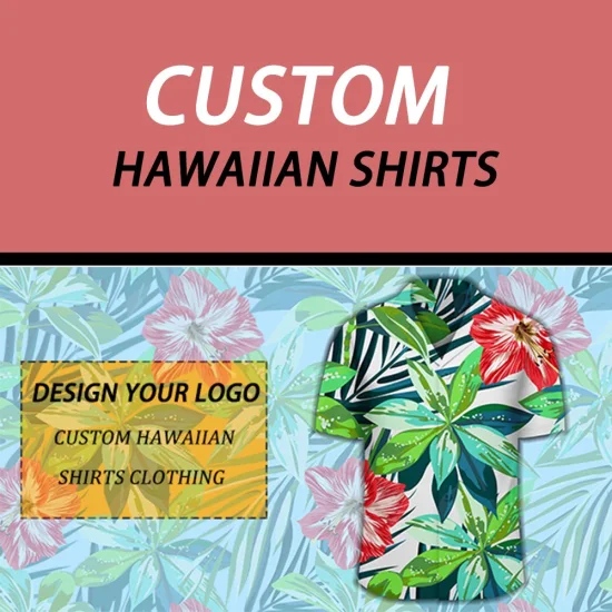 Изготовленный на заказ печатный дизайн смешно 100% хлопок с коротким рукавом мужская гавайская рубашка