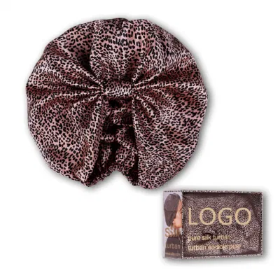 Леопардовый принт Природные свойства шелка шелковицы Регулируемая мягкая роскошная шапка для волос из 100% шелка London для женщин