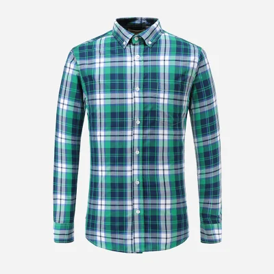 Мужская зеленая стандартная рубашка в шотландскую клетку подчеркнет изысканность и утонченность